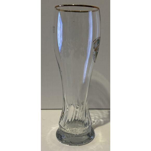 AYINGER .5L Gold Rim Swirl Base Beer Weizen 9.5" Glass GERMANY‎ - Picture 2 of 4